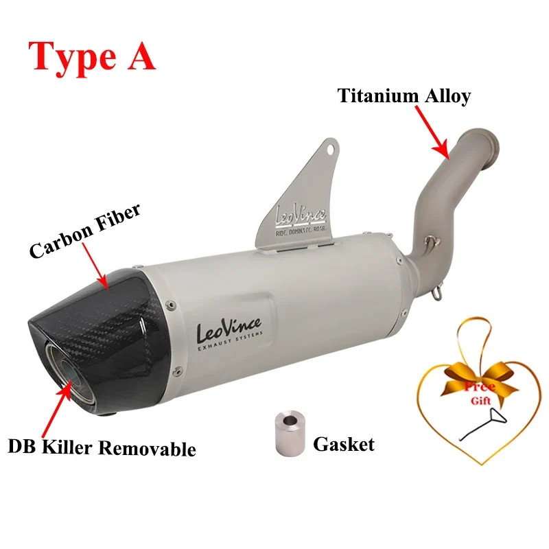 For KTM 790 890 Adventure ADV R RALLY 2019 - 2022 LeoVince Motorcycle Exhaust Titanium Alloy Modify Link Pipe Muffler DB Killer