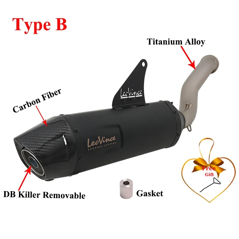 For KTM 790 890 Adventure ADV R RALLY 2019 - 2022 LeoVince Motorcycle Exhaust Titanium Alloy Modify Link Pipe Muffler DB Killer