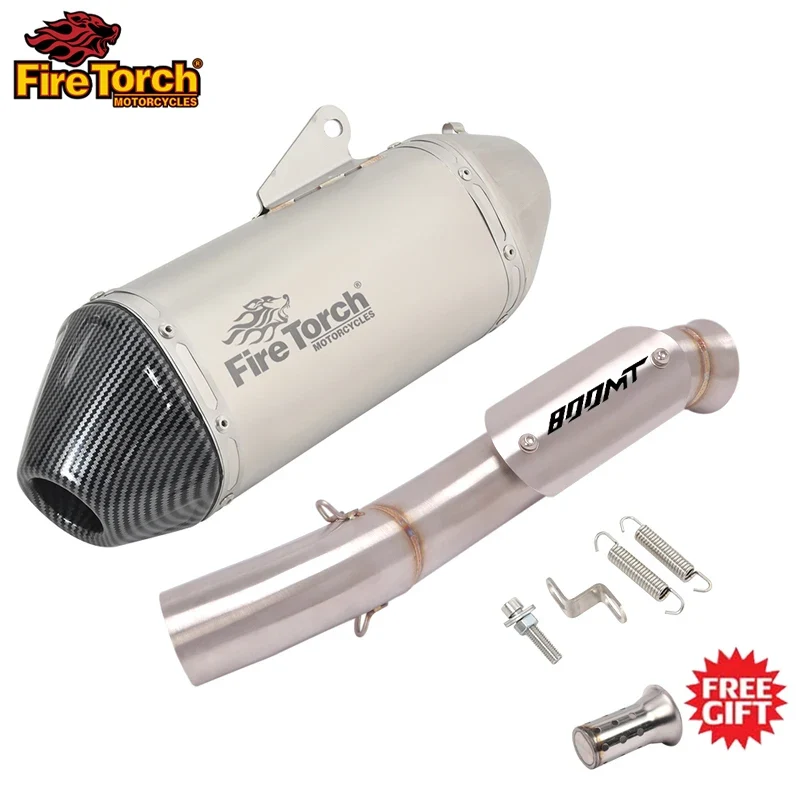 Motorcycle Exhaust Muffler Mid Link Pipe Full System Espace Moto modify Slip On For CFMOTO 800MT CF 800-5A 2021 2022