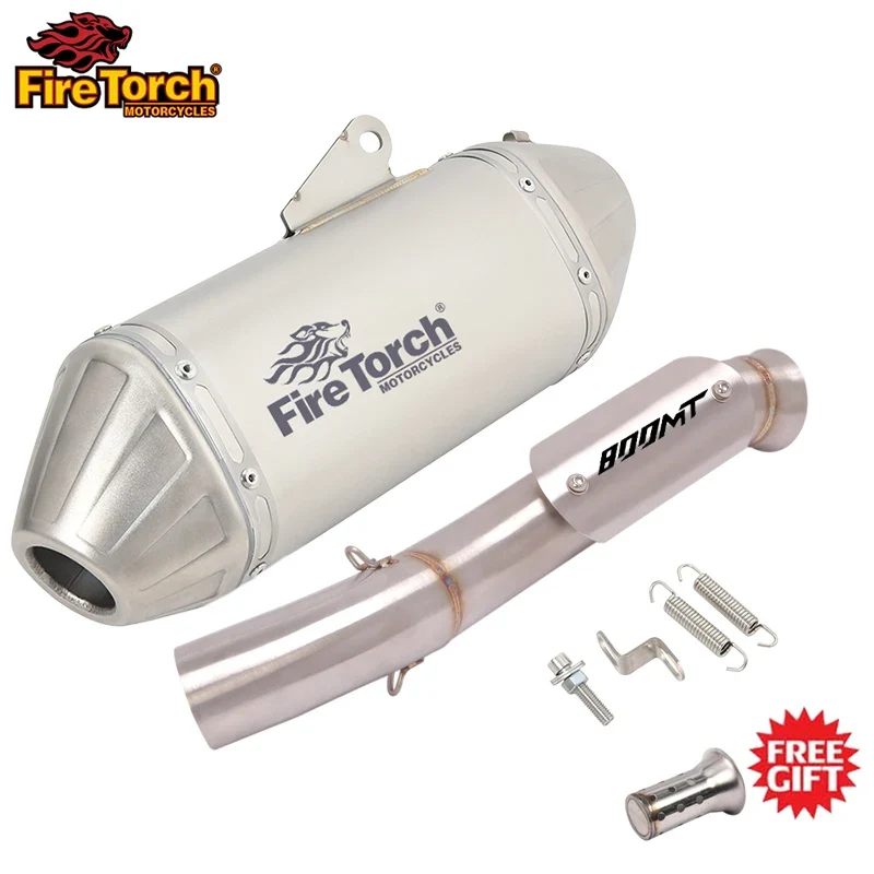 Motorcycle Exhaust Muffler Mid Link Pipe Full System Espace Moto modify Slip On For CFMOTO 800MT CF 800-5A 2021 2022