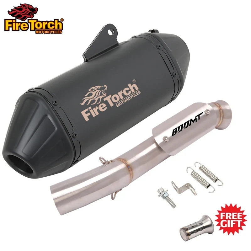 Motorcycle Exhaust Muffler Mid Link Pipe Full System Espace Moto modify Slip On For CFMOTO 800MT CF 800-5A 2021 2022