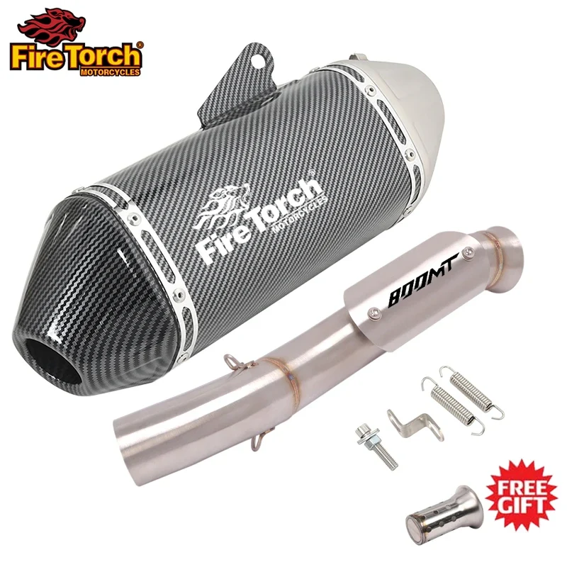 Motorcycle Exhaust Muffler Mid Link Pipe Full System Espace Moto modify Slip On For CFMOTO 800MT CF 800-5A 2021 2022