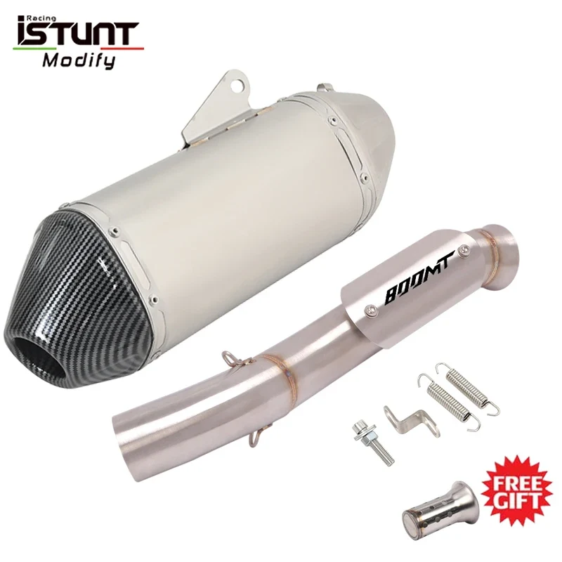 Motorcycle Exhaust Muffler Mid Link Pipe Full System Espace Moto modify Slip On For CFMOTO 800MT CF 800-5A 2021 2022
