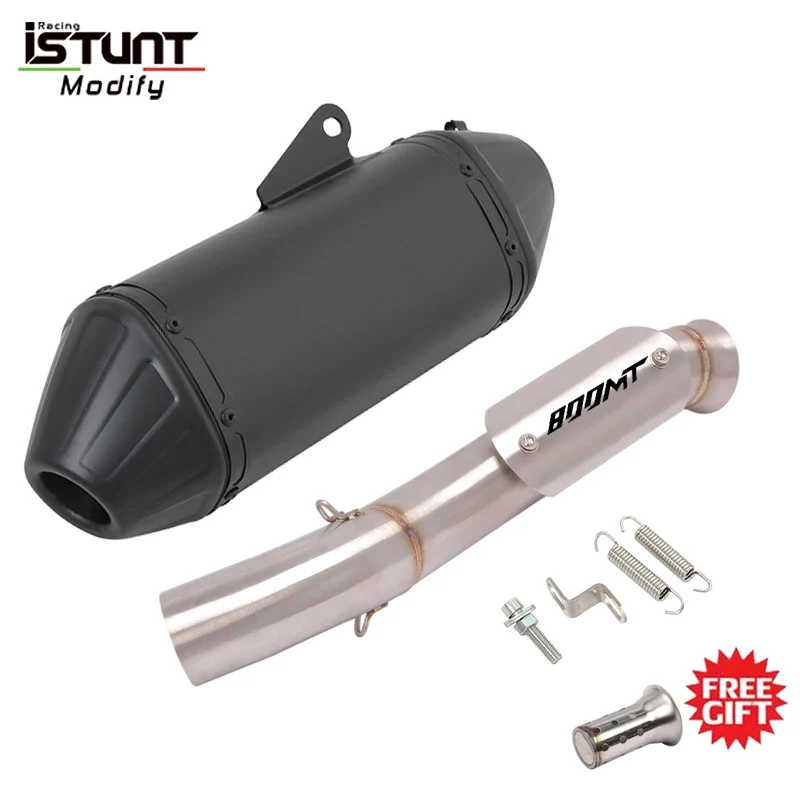 Motorcycle Exhaust Muffler Mid Link Pipe Full System Espace Moto modify Slip On For CFMOTO 800MT CF 800-5A 2021 2022