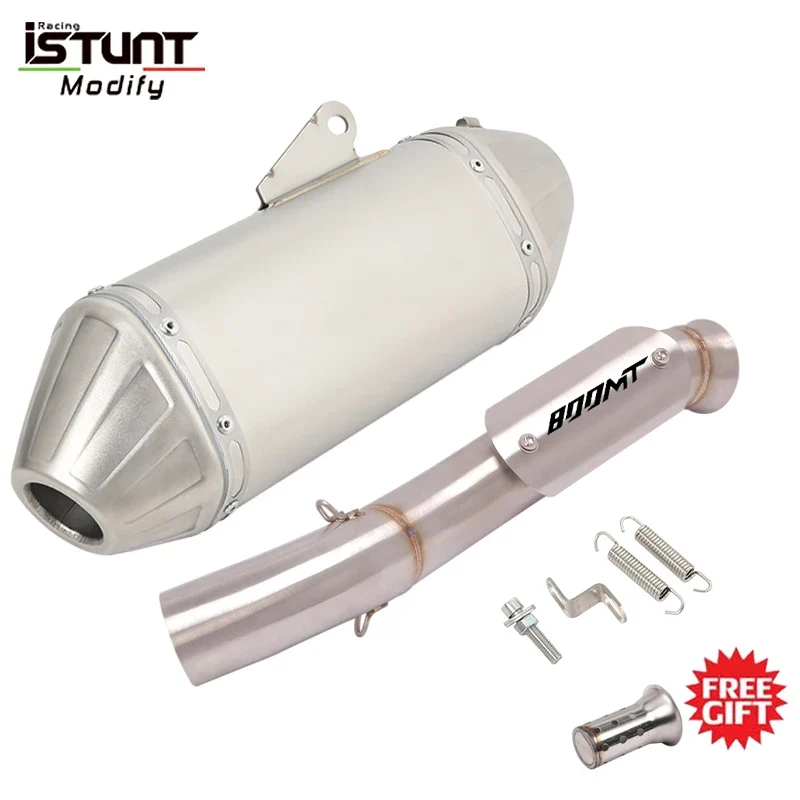 Motorcycle Exhaust Muffler Mid Link Pipe Full System Espace Moto modify Slip On For CFMOTO 800MT CF 800-5A 2021 2022