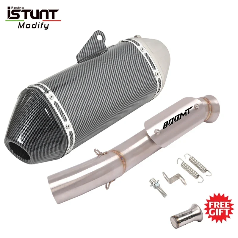 Motorcycle Exhaust Muffler Mid Link Pipe Full System Espace Moto modify Slip On For CFMOTO 800MT CF 800-5A 2021 2022