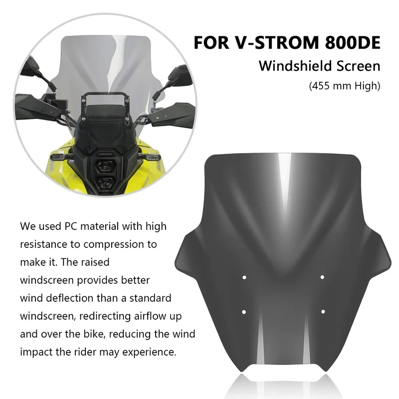 For V-STROM 800DE Windshield Accessories Motorcycle Windscreen Wind Shield Screen Deflector Spoiler Protector v strom 800de 2023