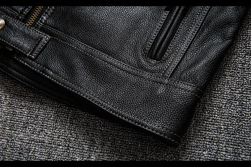 Free shipping. Brand new Pro motor biker real leather jacket.black men rider cowhide coat.quality leather cloth cuero natural