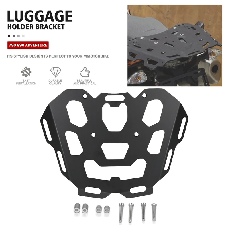 790 Adventure ADV R S 890 ADV 2019 - 2022 2023 Accessories Rear Seat Rack Bracket Luggage Cargo Top Box Shelf Holder Support