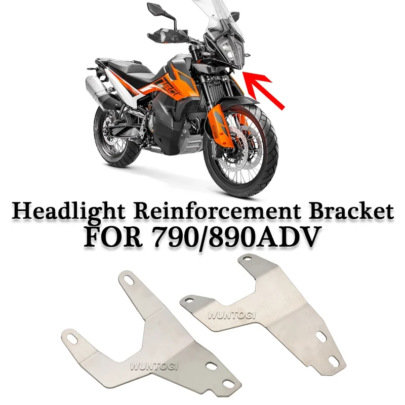 890 ADV Accessories Neck Brace HeadStraight Headlight Reinforcement Bracket Set For 790 890 Adventure R / RALLY R 790ADV