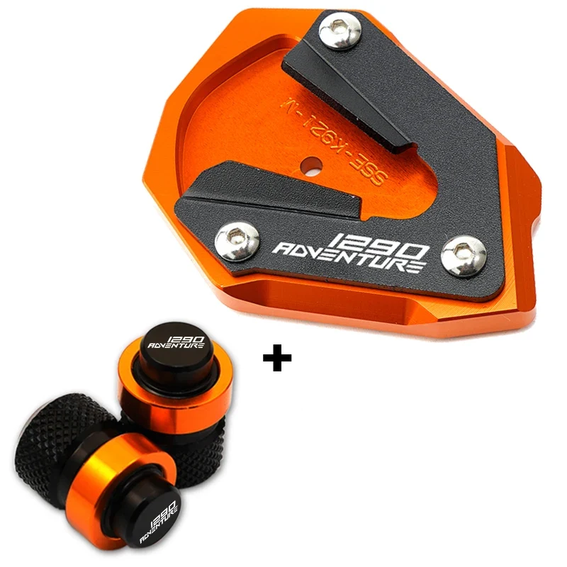 For KTM 1290 SUPER ADVENTURE S 1290 SAS 2021 2022 2023 Motorcycle Accessories Valve Caps Kickstand Foot Pad Side Stand Extension