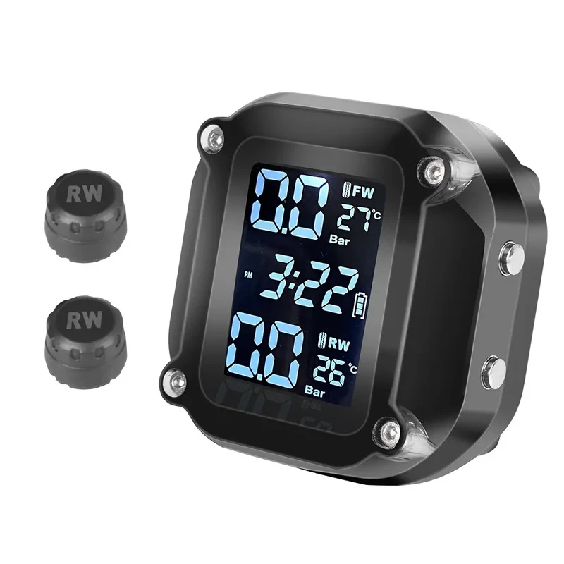 M5 Combination Motorcycle Tire Pressure Monitor Digital Display External Motorcycle Wireless Tire Pressure Detector