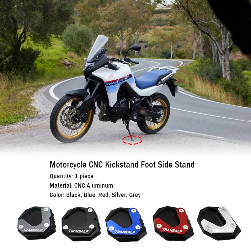 For Honda TRANSALP XL750 XL 750 2023 Foot Side Stand Pad Plate Kickstand Enlarger Support Extension Motorcycle Accessories