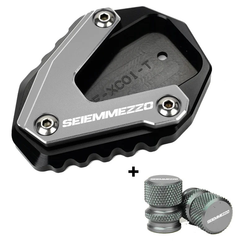 For Moto Morini SEIEMMEZZO SCR STR 650 2023 Motorcycle Accessories Kickstand Foot Side Stand Enlarger Pad Tire Valve Caps