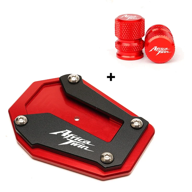 Motorcycle Kickstand Enlarger Side Stand Extension Pad Valve Caps For Honda Africa Twin CRF1100L CRF 1100 L 2020 2021 2022 2023