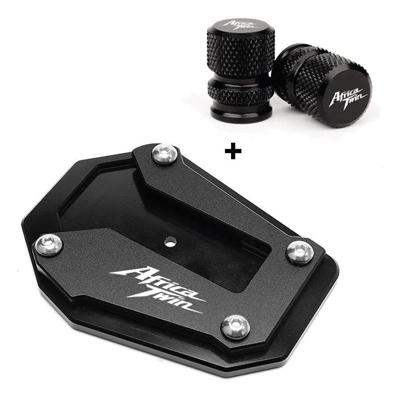 Motorcycle Kickstand Enlarger Side Stand Extension Pad Valve Caps For Honda Africa Twin CRF1100L CRF 1100 L 2020 2021 2022 2023