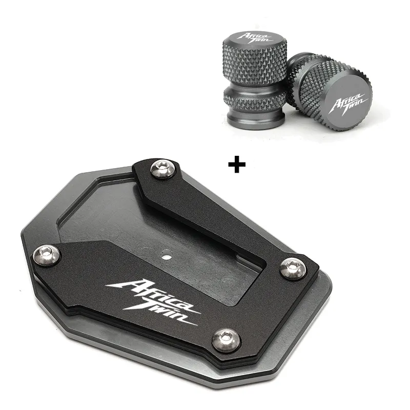 Motorcycle Kickstand Enlarger Side Stand Extension Pad Valve Caps For Honda Africa Twin CRF1100L CRF 1100 L 2020 2021 2022 2023