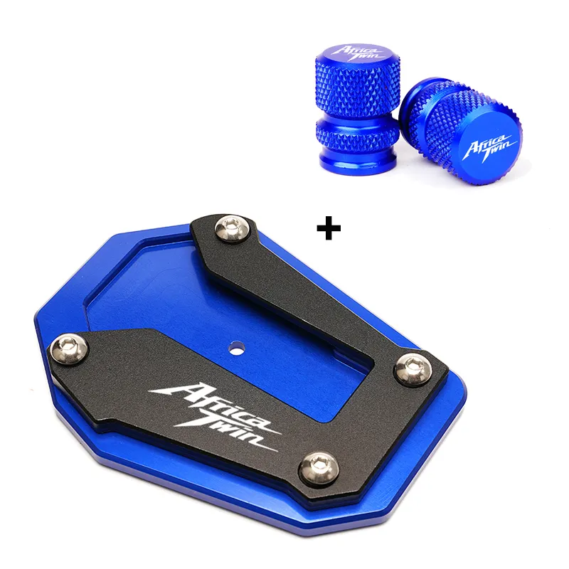 Motorcycle Kickstand Enlarger Side Stand Extension Pad Valve Caps For Honda Africa Twin CRF1100L CRF 1100 L 2020 2021 2022 2023
