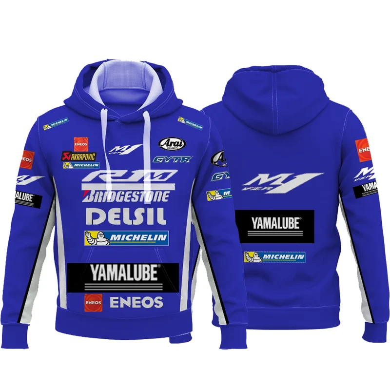 2023 Blue Sweatshirt with Men's Hooded Motorcycle Racing Suit Compatible with Yamaha Track Popular 2023 Novelty