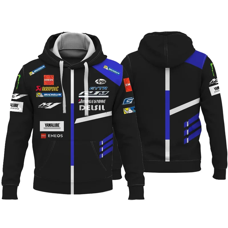 2023 Blue Sweatshirt with Men's Hooded Motorcycle Racing Suit Compatible with Yamaha Track Popular 2023 Novelty
