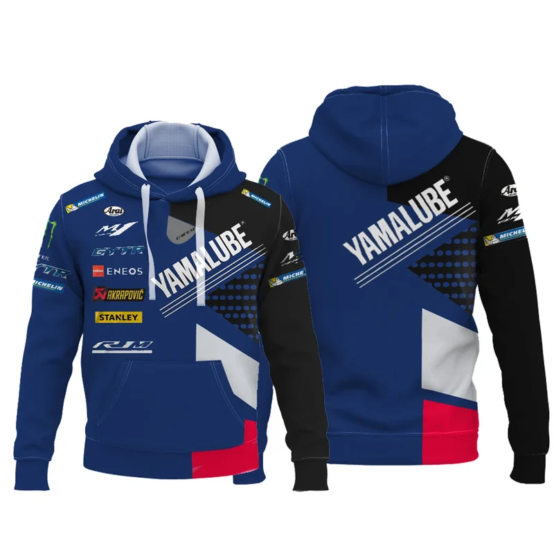 2023 Blue Sweatshirt with Men's Hooded Motorcycle Racing Suit Compatible with Yamaha Track Popular 2023 Novelty