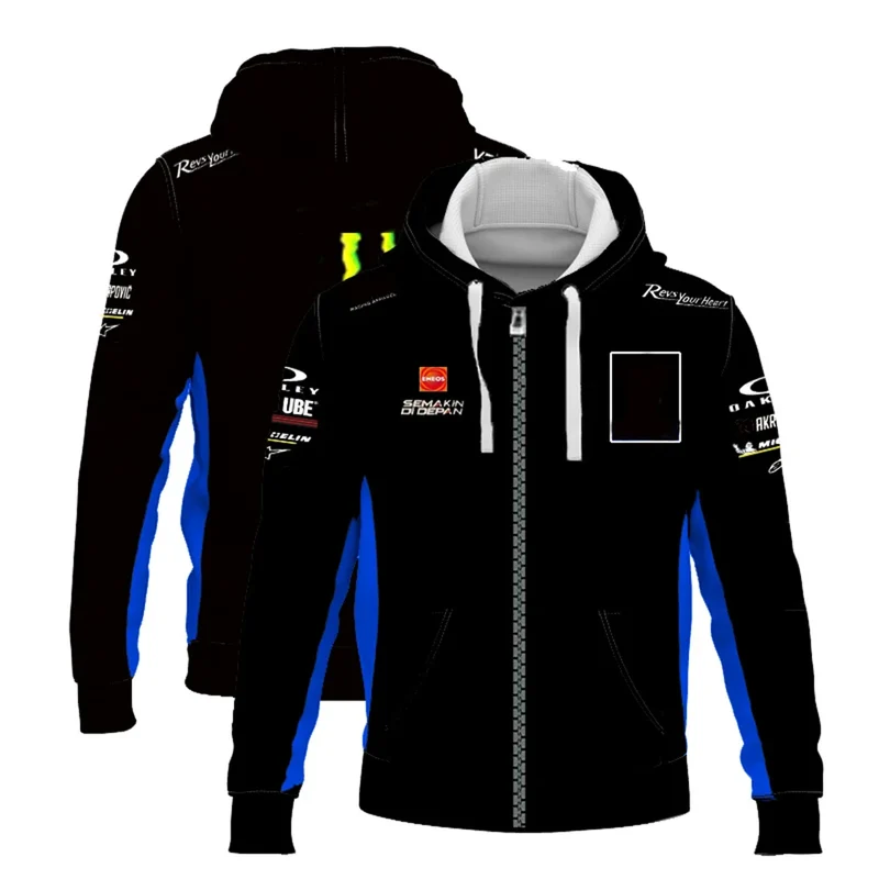 2023 Blue Sweatshirt with Men's Hooded Motorcycle Racing Suit Compatible with Yamaha Track Popular 2023 Novelty