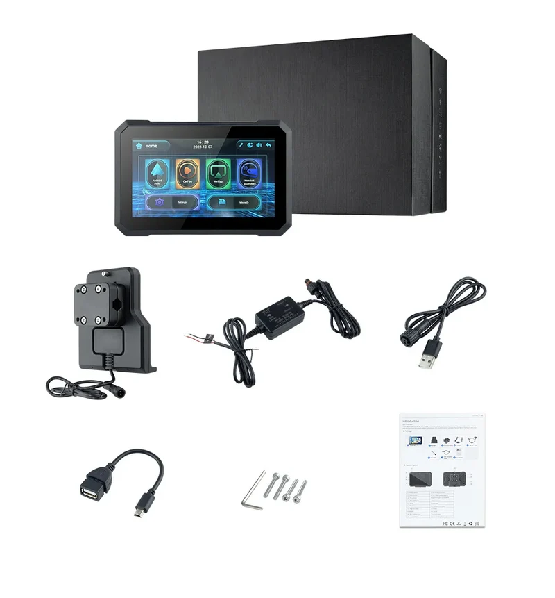 Binize 5 Inch IPS Touch Screen Portable Motorcycle Navigator Support Wireless CarPlay ＆ Android Auto Waterproof