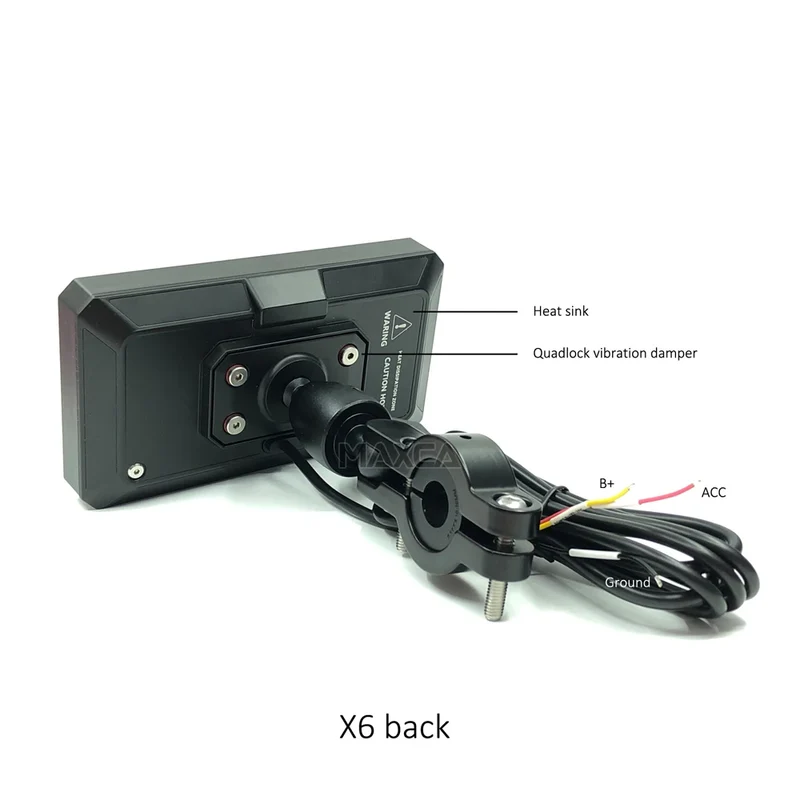 Maxca X6 Wireless Apple CarPlay Android Auto Navigation Motorcycle IP67 Waterproof Light Sensor Multimedia Player