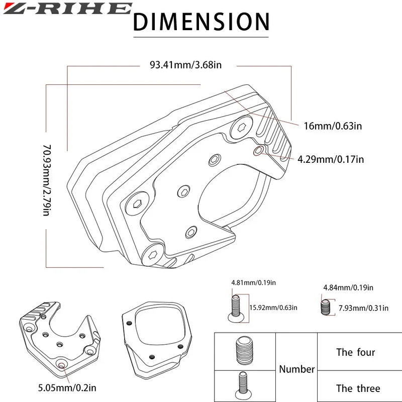 For Honda X-ADV X ADV XADV ampliar 2017 2018 Motorcycle Kickstand Extension Side Stand Plate Pad Enlarger XADV