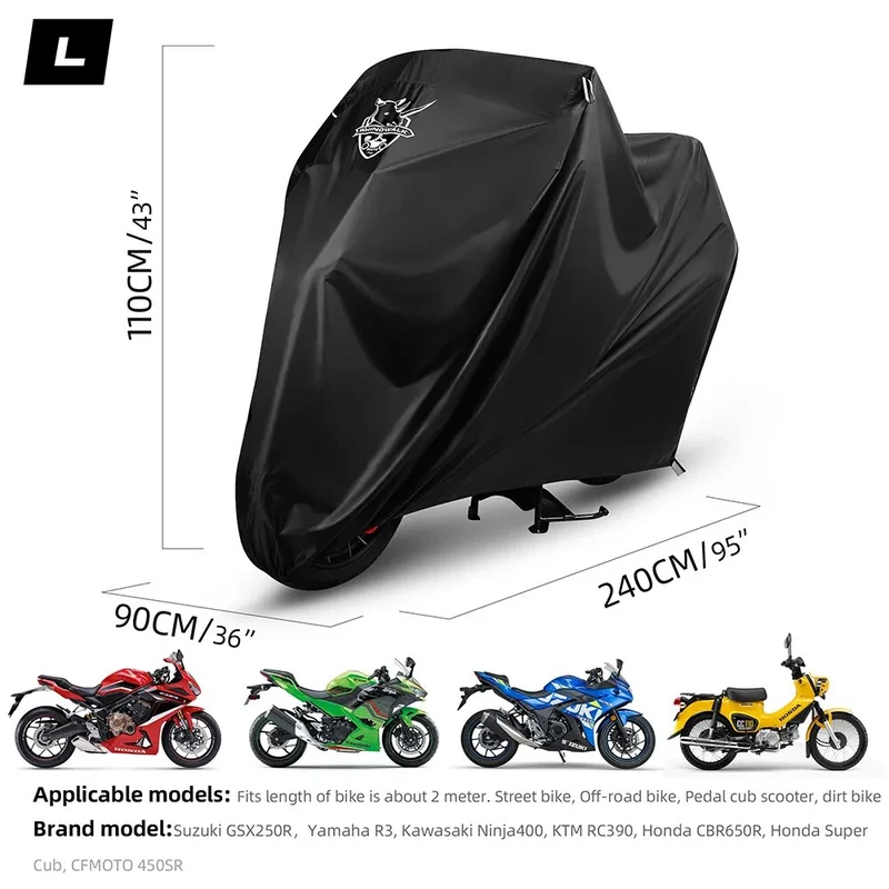 Rhinowalk Motorcycle Cover Outdoor Motorbike Rain Cover Protection Dust Wind Sunshade Dustproof Cover Fit For Universal Motor