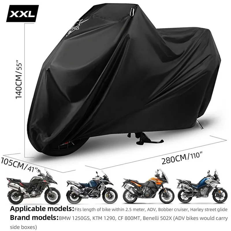 Rhinowalk Motorcycle Cover Outdoor Motorbike Rain Cover Protection Dust Wind Sunshade Dustproof Cover Fit For Universal Motor