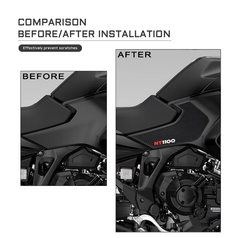 2022 Side Fuel Tank Pad Knee Pad Grip Pad Tank Grips Fuel Tank Protection Stickers For HONDA NT 1100 NT1100 2021-2023