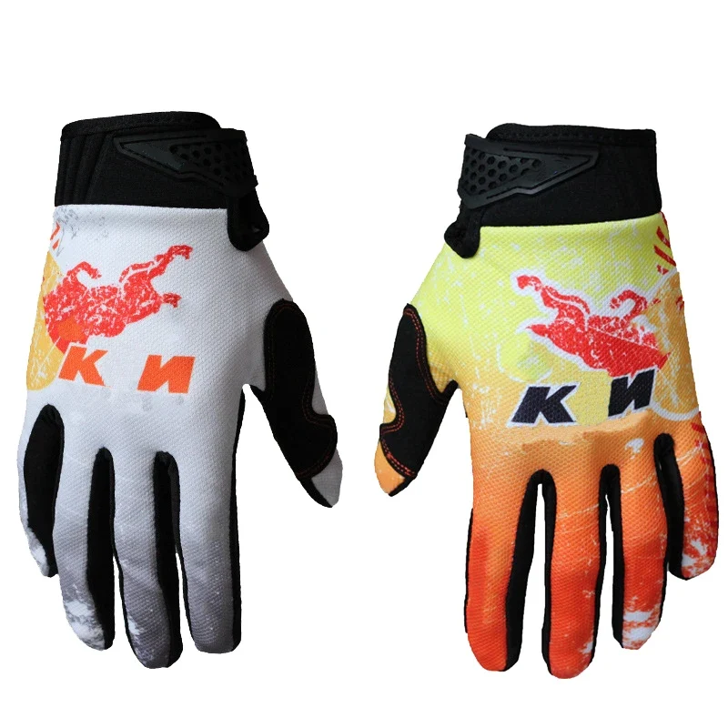 New Full Finger MX Motorcycle Gloves Red Color Bull Racing Gloves MTB BMX ATV DH Sports Riding Gloves Dirt Bike Motocross Gloves