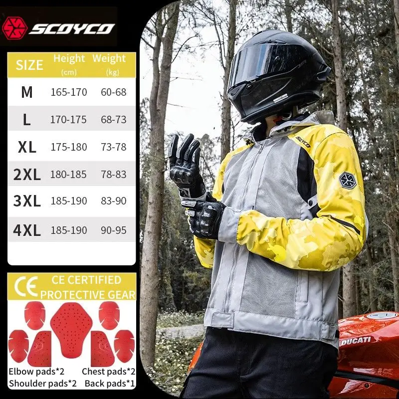 Motorcycle Jacket Men Summer Motocross Mesh Jacket CE Certified Racing Jacket Adventure Touring Biker Clothes Breathable