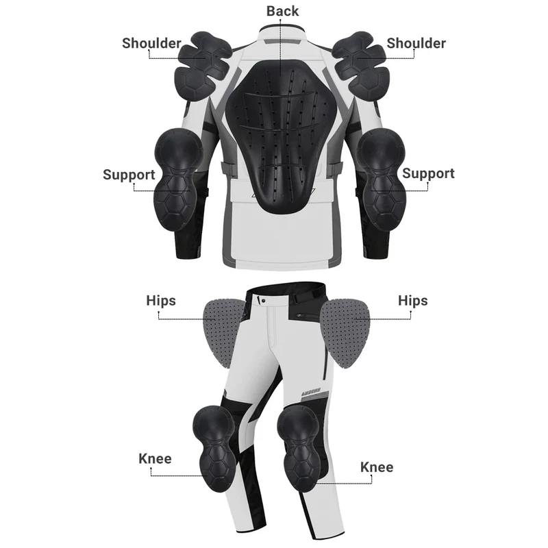 New Motorcycle Jacket Pants Suit Cold-proof Waterproof Winter Men Motorbike Riding Moto Jacket Protective Gear Armor Clothing