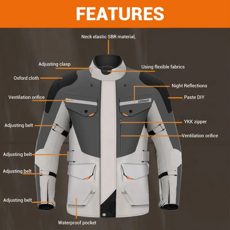 New Motorcycle Jacket Pants Suit Cold-proof Waterproof Winter Men Motorbike Riding Moto Jacket Protective Gear Armor Clothing