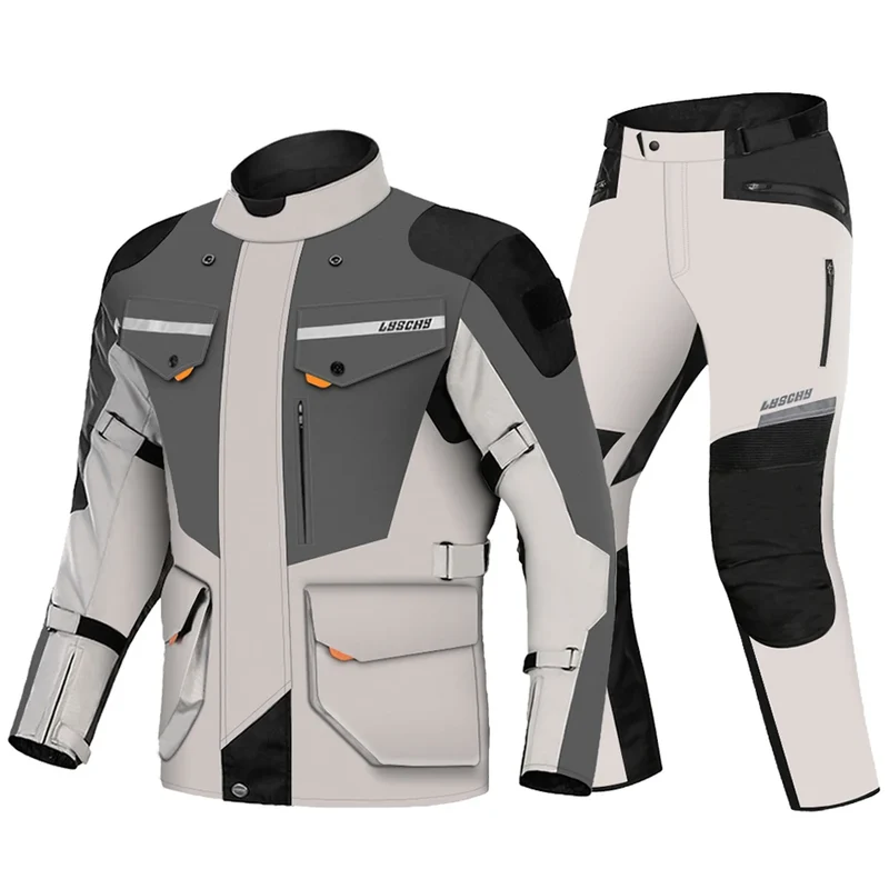 New Motorcycle Jacket Pants Suit Cold-proof Waterproof Winter Men Motorbike Riding Moto Jacket Protective Gear Armor Clothing