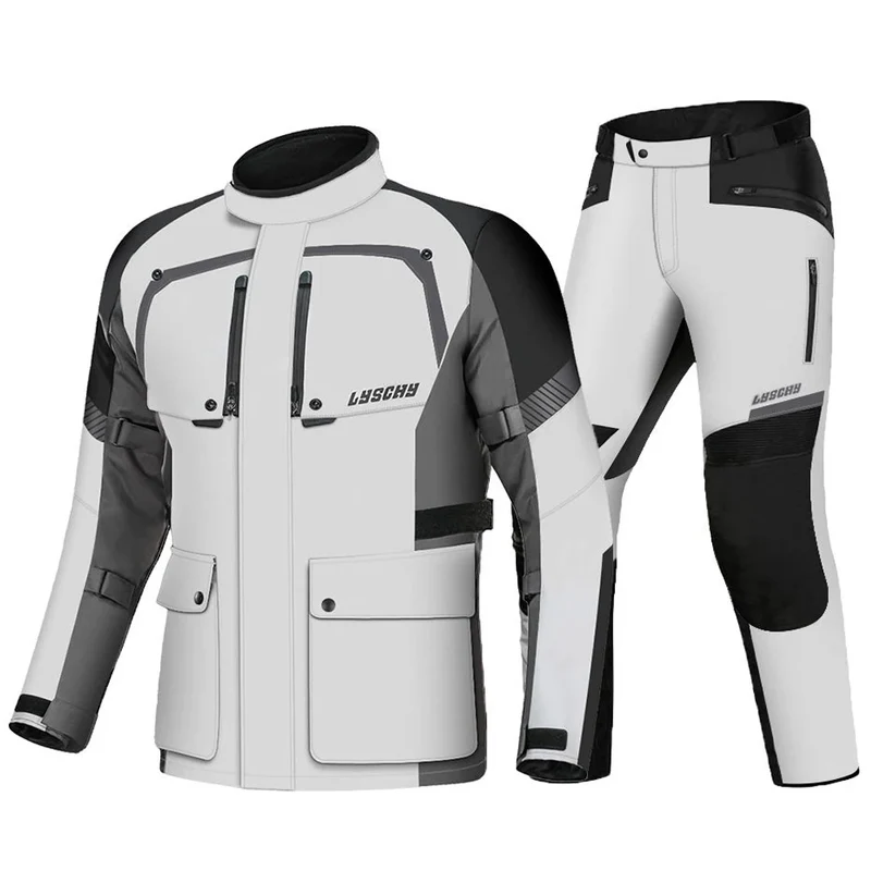 New Motorcycle Jacket Pants Suit Cold-proof Waterproof Winter Men Motorbike Riding Moto Jacket Protective Gear Armor Clothing