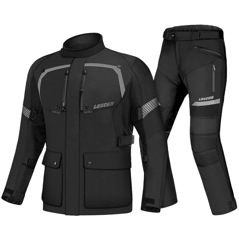 New Motorcycle Jacket Pants Suit Cold-proof Waterproof Winter Men Motorbike Riding Moto Jacket Protective Gear Armor Clothing