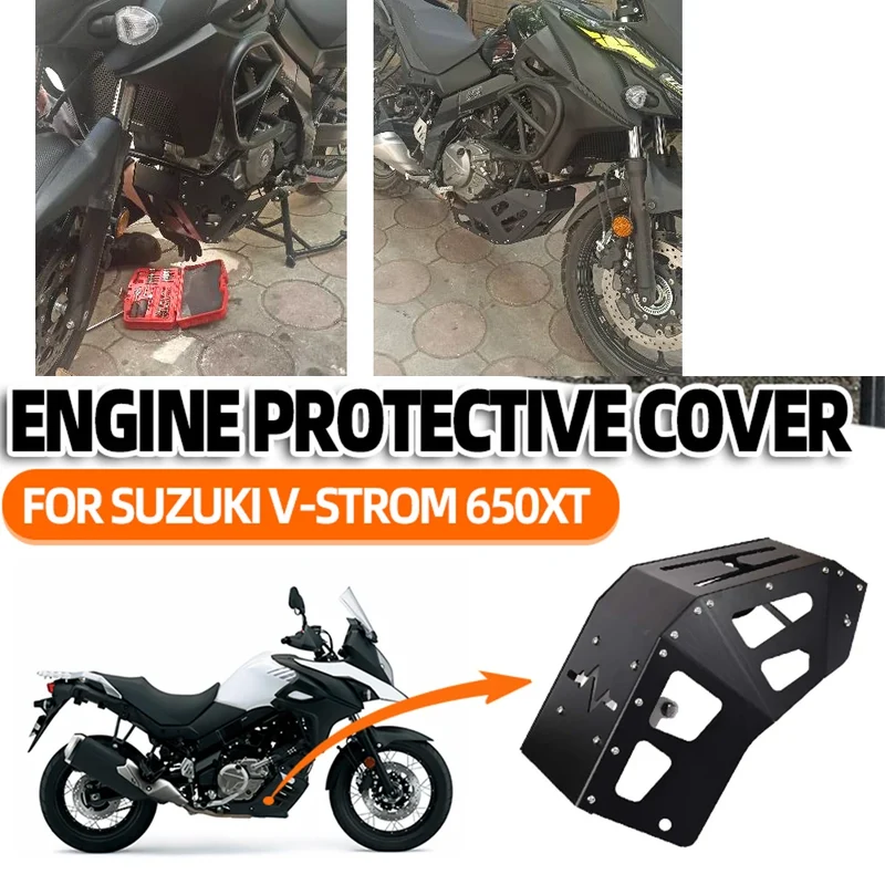 For SUZUKI V-strom 650 DL 650 V-STROM 650XT 2017 - 2020 vstrom 650 Accessories Motorcycle Skid Plate Lower Engine Guard Cover