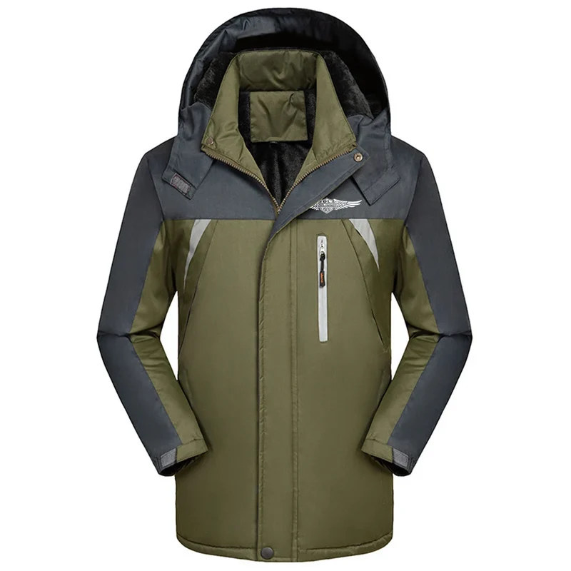 2023 Goldwing GL 1500 Winter Mens Casual Jacket Fashion Thick Coat Hooded Sportswear Zipper Windbreak Outwear Comfortable Tops