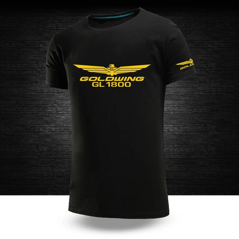 2023 New Summer Goldwing GL1800 GL1500 Motocycles Print Cotton Round Neck T Shirts Men's Streetwear Casual Hip Hop Short Sleeve