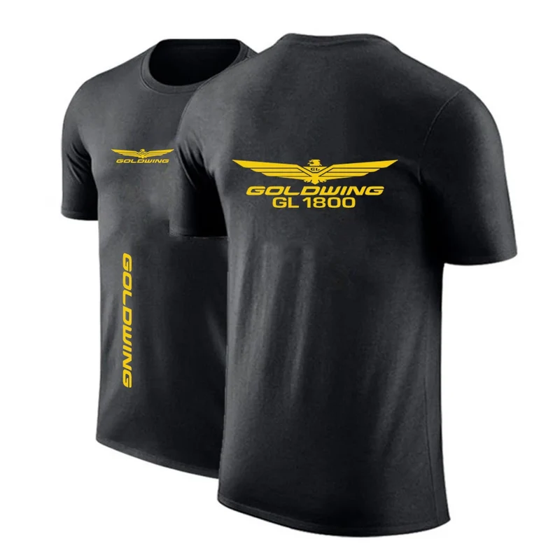 2023 New Summer Goldwing GL1800 GL1500 Motocycles Print Cotton Round Neck T Shirts Men's Streetwear Casual Hip Hop Short Sleeve