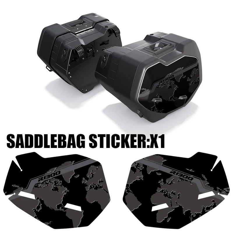 R 1300GS Trophy Option 719 Triple Black Motorcycle Suitcase Stickers Protective Decal for BMW R1300GS R 1300 GS 2023-2024