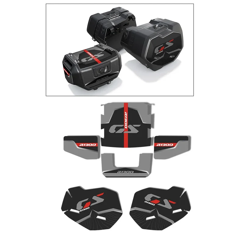 R 1300GS Trophy Option 719 Triple Black Motorcycle Suitcase Stickers Protective Decal for BMW R1300GS R 1300 GS 2023-2024
