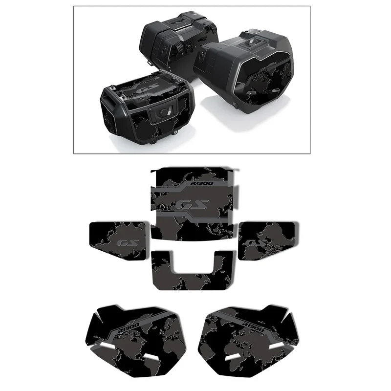 R 1300GS Trophy Option 719 Triple Black Motorcycle Suitcase Stickers Protective Decal for BMW R1300GS R 1300 GS 2023-2024