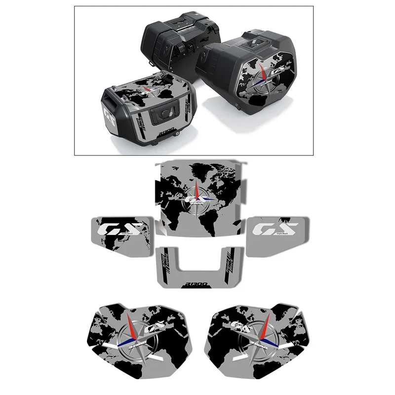R 1300GS Trophy Option 719 Triple Black Motorcycle Suitcase Stickers Protective Decal for BMW R1300GS R 1300 GS 2023-2024