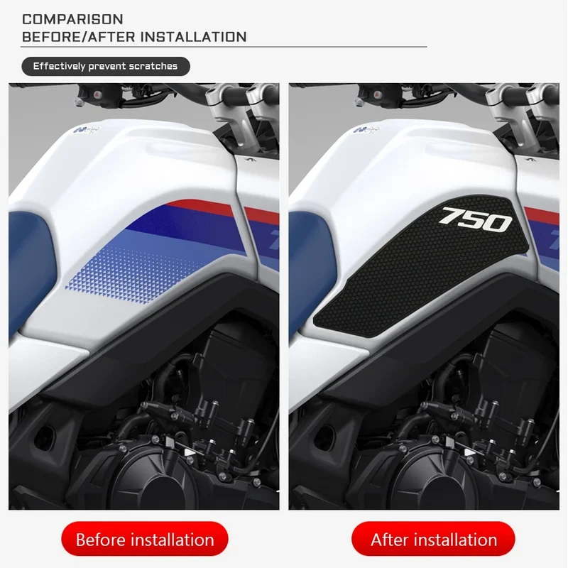 For Honda XL750 Transalp 2023 - Motorcycle Non-slip Side Fuel Tank Stickers Waterproof Pad Rubber Sticker Transalp XL 750