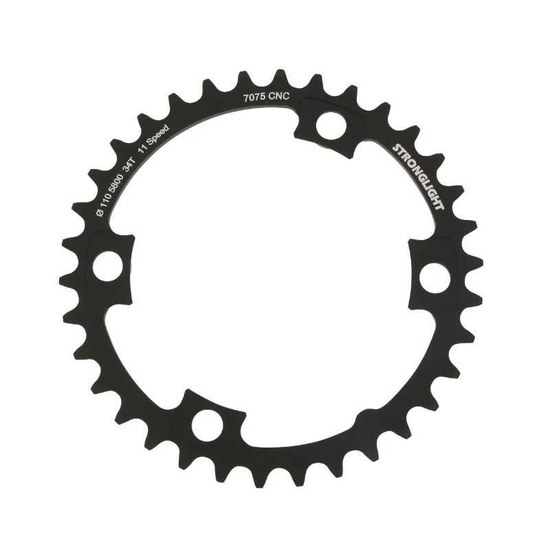 Plateau Route 4 branches Ø 110 Pour Shimano 105 5800 Stronglight 34 dents Intérieur Noir Compatible Ultegra 6800 - Dura-Ace 9000 11V.