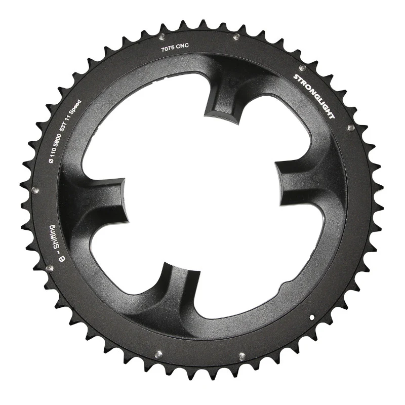 Plateau Route 4 branches Ø 110 Pour Shimano 105 5800 Stronglight 53 dents Extérieur Noir 11V.